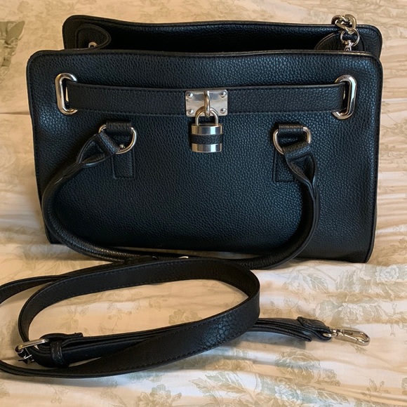 Charming Charlie Handbags - Charming Charles Black Lady Lockbox Satchel